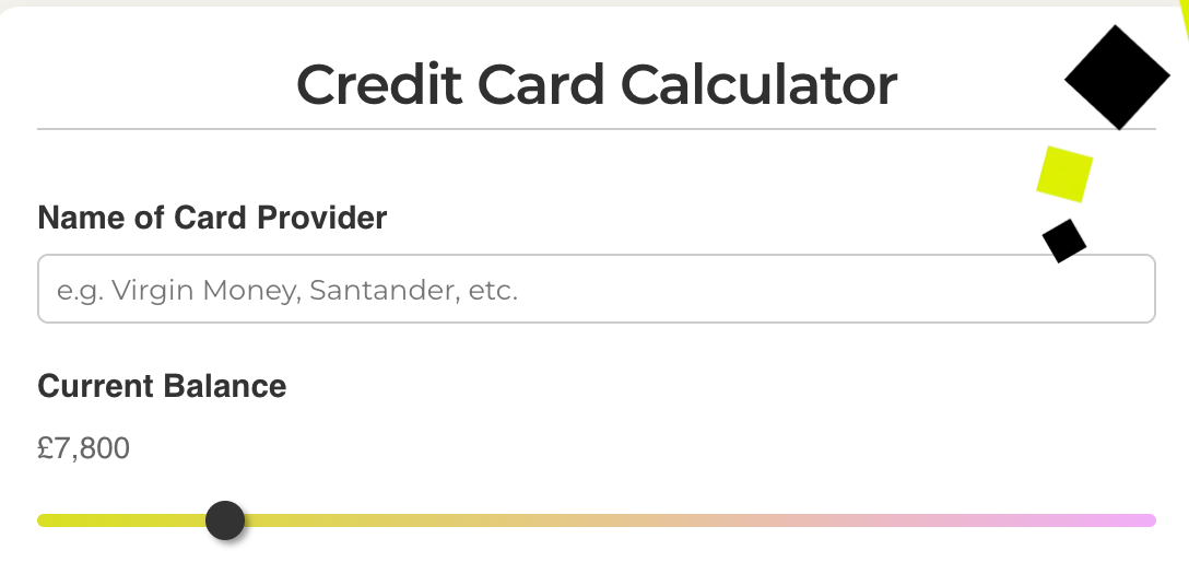 Credit Card Calculator UK Header
