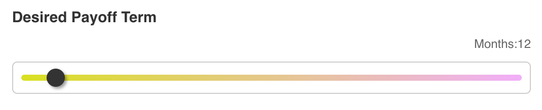 Payoff Term Slider