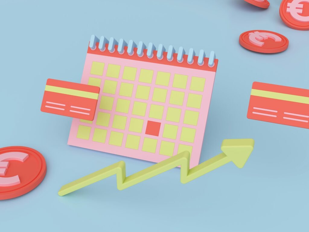 Calendar showing APR rates increasing over time