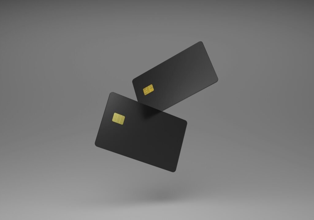 Black Credit cards Spinning