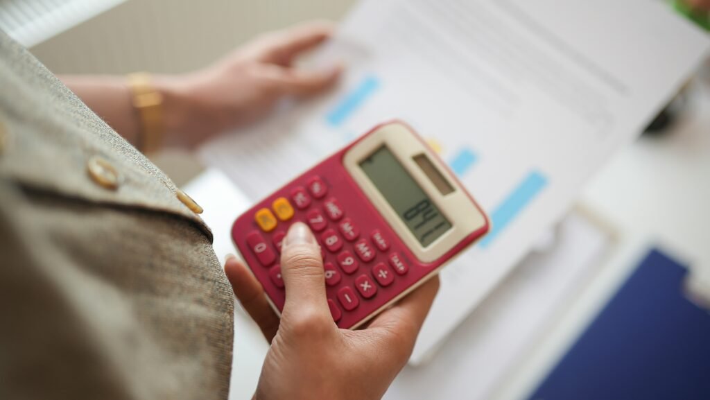 Man with calculator 