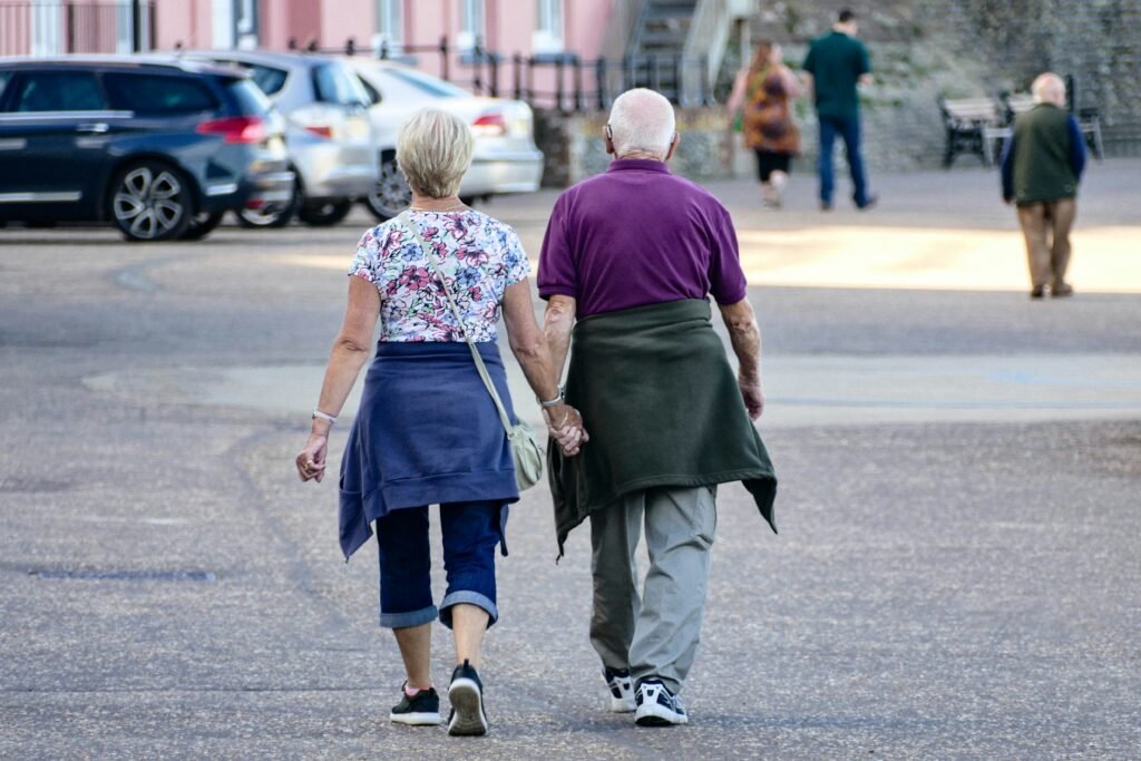 Old people walking